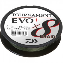 Fir textil Daiwa Tournament 8X Braid Evo plus Dark Green 0.18mm / 15.8kg / 135m
